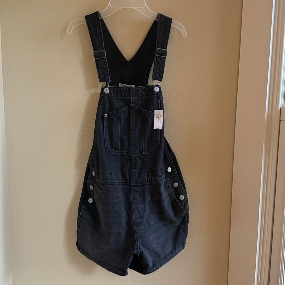 Old Navy Dark Gray Denim Overalls